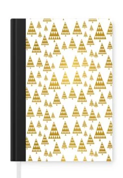 Cahier - Cahier D'écriture - Noël - Or - Sapins De Noël - Patrons - Cahier - Format A5 - Bloc-notes - Cadeaux Sinterklaas - Cadeaux Pour Enfants - Cadeaux Chaussures - Petits Cadeaux
