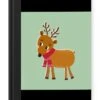 Carnet - Cahier - Renne - Noël - Hiver - Noël - Vert - Carnet - Format A5 - Bloc-notes - Noël - Cadeau - Cadeau De Noël Pour Hommes, Femmes Et Enfants