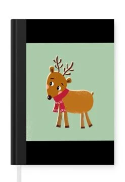 Carnet - Cahier - Renne - Noël - Hiver - Noël - Vert - Carnet - Format A5 - Bloc-notes - Noël - Cadeau - Cadeau De Noël Pour Hommes, Femmes Et Enfants