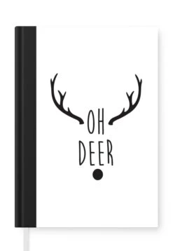 Carnet - Carnet D'écriture - Citation De Noël Oh Cerf - Carnet - Format A5 - Bloc-notes - Noël - Cadeau - Cadeau De Noël Pour Hommes, Femmes Et Enfants