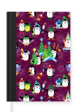 Carnet - Carnet D'écriture - Pingouin - Noël - Feux D'artifice - Hiver - Design - Carnet - Format A5 - Bloc-notes - Noël - Cadeau - Cadeau De Noël Homme, Femme Et Enfant