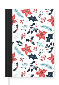 Carnet - Cahier - Hiver - Fleurs - Noël - Motifs - Carnet - Format A5 - Bloc-notes - Noël - Cadeau - Cadeau De Noël Pour Hommes, Femmes Et Enfants