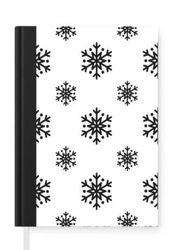 Carnet - Cahier - Flocon De Neige - Hiver - Zwart - Wit - Motifs - Carnet - Format A5 - Bloc-notes - Noël - Cadeau - Cadeau De Noël Pour Hommes, Femmes Et Enfants