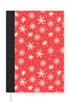 Cahier - Cahier - Motif - Flocon De Neige - Noël - Rouge - Wit - Cahier - Format A5 - Bloc-notes - Cadeaux Sinterklaas - Cadeaux Pour Enfants - Cadeaux Chaussures - Petits Cadeaux
