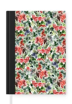 Carnet - Cahier - Noël - Aquarelle - Rouge - Carnet - Format A5 - Bloc-notes - Noël - Cadeau - Cadeau De Noël Pour Hommes, Femmes Et Enfants