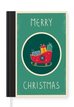 Carnet - Cahier D'écriture - Traîneau - Cadeaux - Noël - Citations - Joyeux Noël - Carnet - Format A5 - Bloc-notes