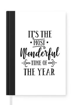 Cahier - Cahier D'écriture - Citation De Noël C'est La Plus Belle Période De L'année Avec Un Fond Blanc - Cahier - Format A5 - Bloc-notes - Noël - Cadeau - Cadeau De Noël Pour Hommes, Femmes Et Enfants