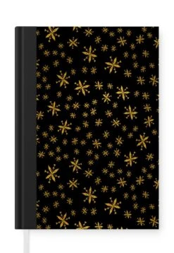 Carnet - Cahier - Flocon De Neige - Or - Motif - Carnet - Taille A5 - Bloc-notes - Noël - Cadeau - Cadeau De Noël Pour Hommes, Femmes Et Enfants