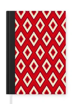 Carnet - Cahier - Noël - Motifs - Diamant - Rouge - Carnet - Format A5 - Bloc-notes - Noël - Cadeau - Cadeau De Noël Homme, Femme Et Enfant