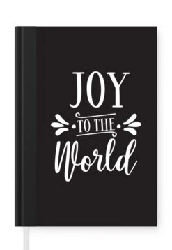 Carnet - Carnet D'écriture - Citation De Noël Joy Au Monde Avec Un Fond Noir - Carnet - Format A5 - Bloc-notes - Noël - Cadeau - Cadeau De Noël Pour Hommes, Femmes Et Enfants