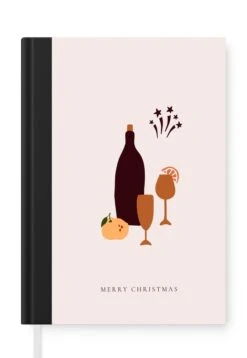 Carnet - Carnet D'écriture - Bouteille De Vin - Verres - Devis - Carnet - Format A5 - Bloc-notes - Noël - Cadeau - Cadeau De Noël Homme, Femme Et Enfant