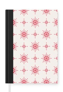 Carnet - Cahier - Étoiles - Rouge - Hiver - Noël - Motifs - Carnet - Format A5 - Bloc-notes - Noël - Cadeau - Cadeau De Noël Pour Hommes, Femmes Et Enfants