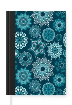 Carnet - Cahier - Flocon De Neige - Luxe - Blauw - Argent - Design - Carnet - Format A5 - Bloc-notes - Noël - Cadeau - Cadeau De Noël Pour Hommes, Femmes Et Enfants