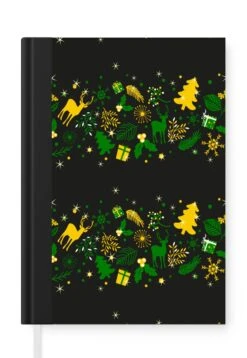 Carnet - Cahier - Noël - Motif - Cerf - Carnet - Taille A5 - Bloc-notes - Noël - Cadeau - Cadeau De Noël Pour Hommes, Femmes Et Enfants