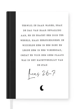 Carnet - Livre D'écriture - Lucas 2:6-7 - Noël - Religion - Citations - Proverbes - Carnet - Taille A5 - Bloc-notes