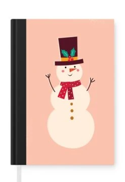 Carnet - Cahier - Bonhomme De Neige - Noël - Hiver - Noël - Rose - Carnet - Format A5 - Bloc-notes - Noël - Cadeau - Cadeau De Noël Pour Hommes, Femmes Et Enfants