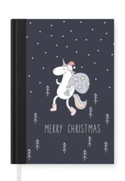 Cahier - Cahier D'écriture - Licorne - Noël - Enfants - Joyeux Noël - Cadeau - Citation - Kids - Filles - Meiden - Enfant - Cahier - Format A5 - Bloc-notes - Noël - Cadeau - Cadeau De Noël Pour Hommes, Femmes Et Enfants