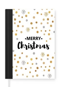 Cahier - Cahier D'écriture - Noël - Joyeux Noël - Or - Proverbes - Citations - Cahier - Format A5 - Bloc-notes - Cadeaux Sinterklaas - Cadeaux Pour Enfants - Cadeaux Chaussures - Petits Cadeaux