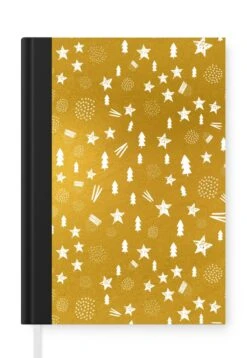 Carnet - Cahier - Noël - Or - Motifs - Carnet - Format A5 - Bloc-notes - Noël - Cadeau - Cadeau De Noël Homme, Femme Et Enfant