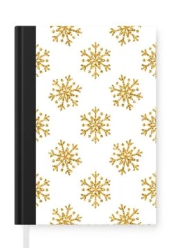 Carnet - Cahier D'écriture - Flocon De Neige - Gold - Glitter - Noël - Design - Carnet - Format A5 - Bloc-notes - Cadeaux Sinterklaas - Cadeaux Pour Enfants - Cadeaux Chaussures - Petits Cadeaux