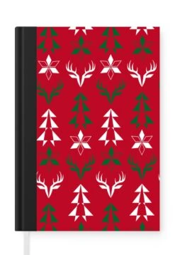 Carnet - Carnet D'écriture - Cerf - Motif - Noël - Carnet - Format A5 - Bloc-notes - Noël - Cadeau - Cadeau De Noël Pour Hommes, Femmes Et Enfants
