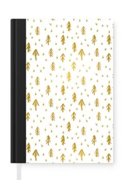 Cahier - Cahier D'écriture - Noël - Branche De Sapin - Or - Motifs - Cahier - Format A5 - Bloc-notes - Cadeaux Sinterklaas - Cadeaux Pour Enfants - Cadeaux Chaussures - Petits Cadeaux