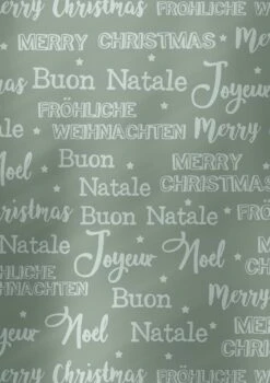 Papier De Noël Merry Christmas Grijs - Largeur Du Rouleau De Comptoir 40 Cm - Longueur M - Largeur Du Rouleau De Comptoir 40 Cm - 891959-6-40cm