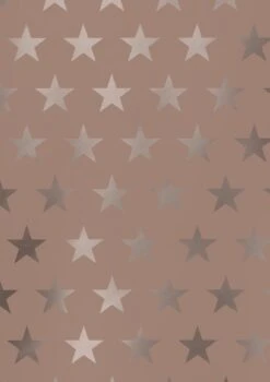 Papier Cadeau Noël Etoiles Or Rose - Largeur Du Rouleau De Comptoir 40 Cm - Longueur M - Largeur Du Rouleau De Comptoir 40 Cm - K89541-25-40cm