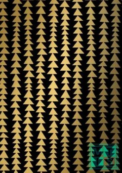 Papier De Noël Modern Forest Black / Gold K691661-3 - Largeur Du Rouleau De Comptoir 40 Cm - Longueur M - Largeur Du Rouleau De Comptoir 40 Cm - K691662-3-40cm