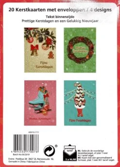 20 Cartes De Noël De Luxe | Avec Enveloppes| 4 Modèles|Carte De Noël - Carte De Noël Avec Enveloppe - Carte De Voeux - Sapin De Noël - Boule De Noël - Cloche De Noël - Carte Générale - Ensemble Combiné - Fête - Set De 20 Pièces - -Decoris Boutique 860x1200