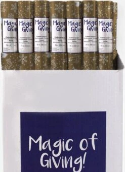 5x Rouleaux De Papier D'emballage De Noël /papier Cadeau Or/argent 2,5 0 0,7 Cm - Papier De Luxe De Qualité Papier De Noël - Noël