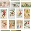 Cartes De Noël Nostalgiques - 16 Pièces - SC - Images Vintage Classiques - Hiver - Neige - Festif - Tour De L'année - Cartes De Noël Anciennes Brocante -Decoris Boutique 878x1200