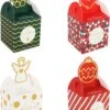 Lot De 32 – Boîtes Cadeaux De Noël – 4 Motifs – Avec Ruban – Boîtes De Faveur En Papier – Boîtes à Main Joyeux Noël – Boîte à Bonbons – Boîte Cadeau à Glitter – Boîtes à Friandises En Papier Créatif – Rouge/vert/ Wit -Decoris Boutique 895x1200