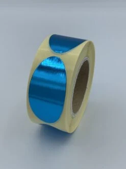 Autocollant D'étanchéité Bleu Clair - 250 Pièces - Ovale 25x50mm - Brillant - Métallisé - Sceau D'étanchéité - étiquette D'étanchéité - Emballage Chic - Cadeau - Cadeau - Carte De Mariage - Faire-part De Naissance - Noël