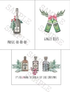 Set De 9 Cartes De Noël - Carte De Noël Drôle - Noël - Merry Drunkmas - Gingle Bells - Ça Commence à Ressembler Beaucoup à Noël - Prosec-ho-ho-ho