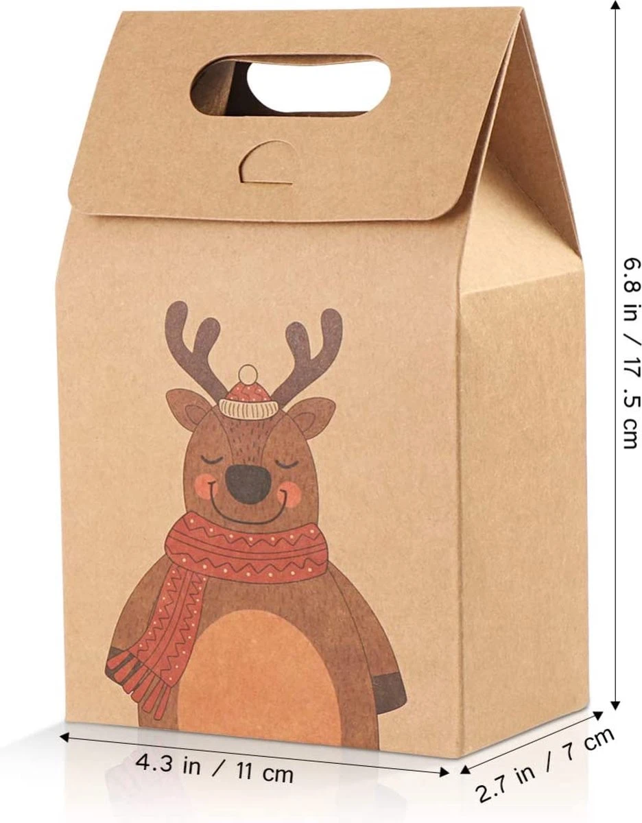 Hemoton Sacs Cadeaux Avec Poignée En Papier Kraft Lot De 16 Sacs Cadeaux De Noël Sacs En Papier Organisateur De Bonbons Au Chocolat Boîte Cadeau Sac De Fête D'anniversaire 11 X 7 X 17,5 Cm 8 Hemoton Sacs Cadeaux Avec Poignée En Papier Kraft Lot De 16 Sacs Cadeaux De Noël Sacs En Papier Organisateur De Bonbons Au Chocolat Boîte Cadeau Sac De Fête D'anniversaire 11 X 7 X 17,5 Cm – Image 6