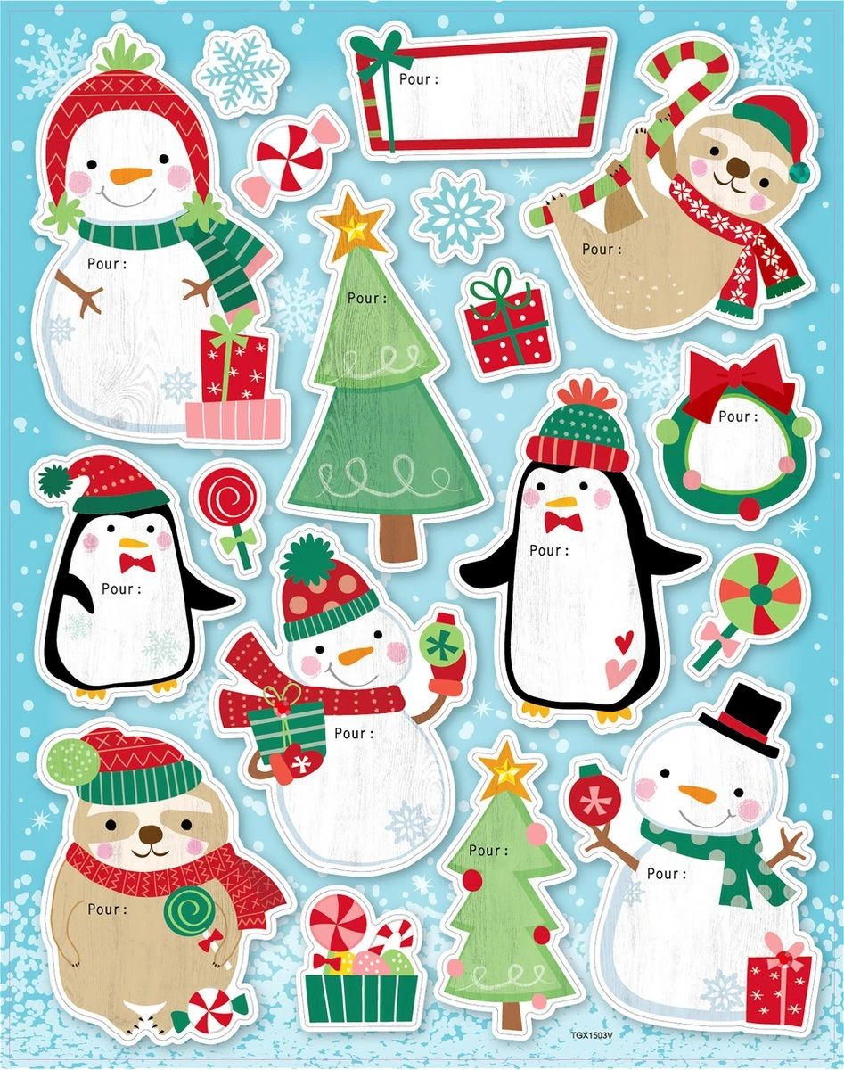 Etiquette Cadeau Noël + Autocollants - Papier Cadeau Noël - Set De 2 - 22 Étiquettes + 14 Autocollants - Décoration Pour Emballages Cadeaux 4 Etiquette Cadeau Noël + Autocollants - Papier Cadeau Noël - Set De 2 - 22 Étiquettes + 14 Autocollants - Décoration Pour Emballages Cadeaux – Image 2