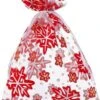 Sacs En Organza Décorations De Noël De Noël Décoration De Noël Emballage De Cadeau De Noël | Wit Avec Des étoiles Rouges | 10 X 13 Cm | 10 Pièces | Sacs Cadeaux Sacs Cadeaux Sacs Bonbons Sacs